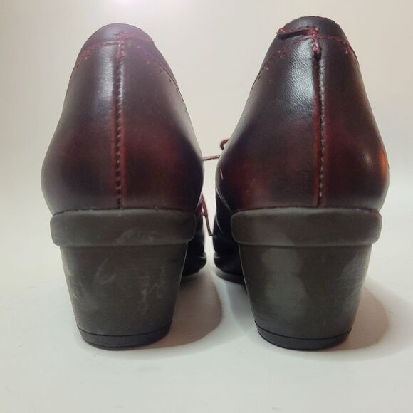 NAOT Burgundy Leather Heeled Loafers - Picture 5 of 14